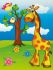 Painting on canvas - Funny giraffe