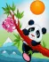 Painting on canvas - Naughty panda
