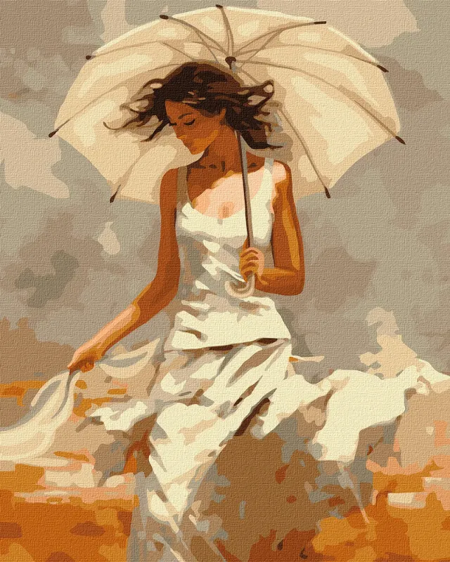 Картина за номерами - Дівчина з парасолькою ©art_selena_ua