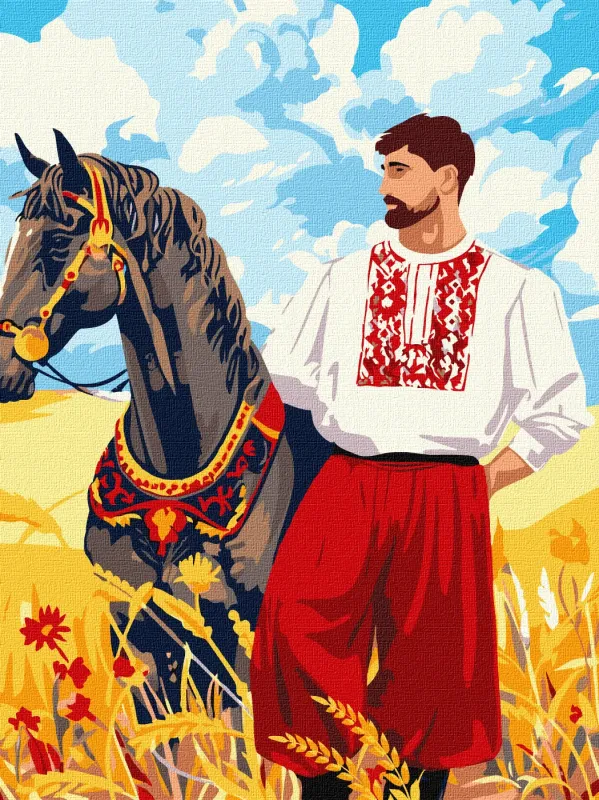 Картина по номерам - Казак в поле ©art_selena_ua