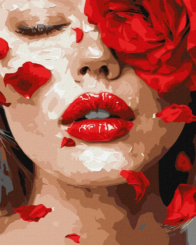 Картина за номерами - Пелюстки троянди ©art.solomiia