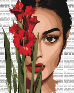Картина за номерами - Барвиста поезія: Червоні гладіолуси ©art_selena_ua