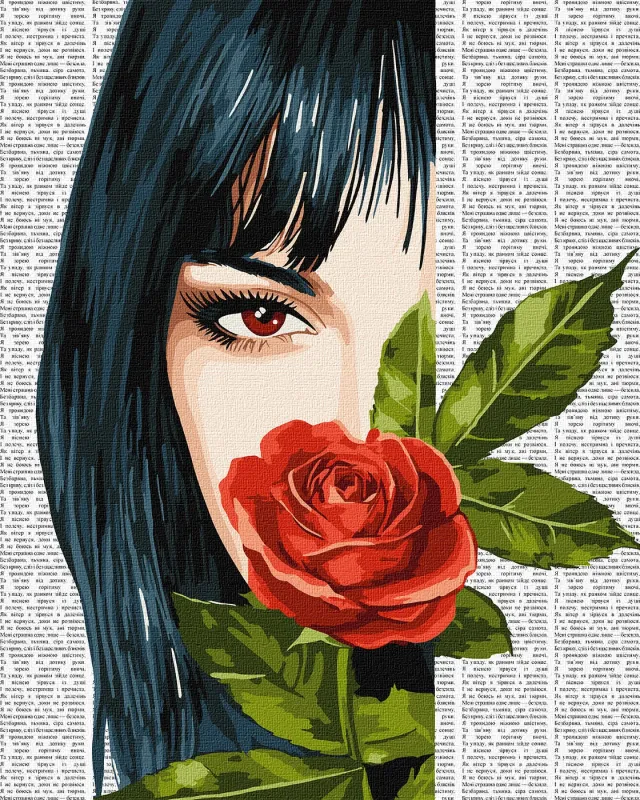 Картина за номерами - Барвиста поезія: Червона троянда ©art_selena_ua