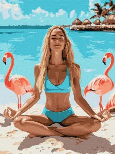 Картина за номерами - Фламінгова йога ©art_selena_ua
