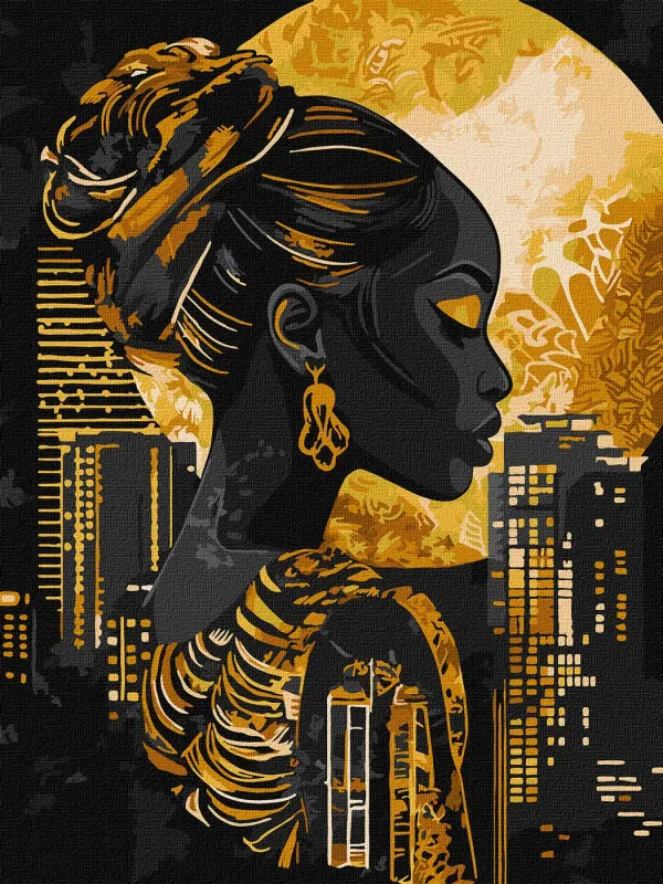 Painting by numbers - The Gold of Night with extra metallic paints ©art_selena_ua