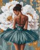 Картина по номерам - Балерина с белыми пионами с красками металлик ©art_selena_ua