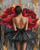 Painting by numbers - Ballerina with red peonies with metallic paints ©art_selena_ua