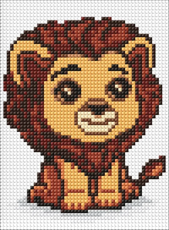 Diamond mosaic without frame - The king of animals ©art_selena_ua
