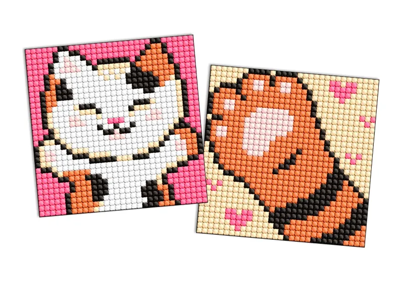 Diamond mosaic on a sticker - Puffy, set of 2 pcs