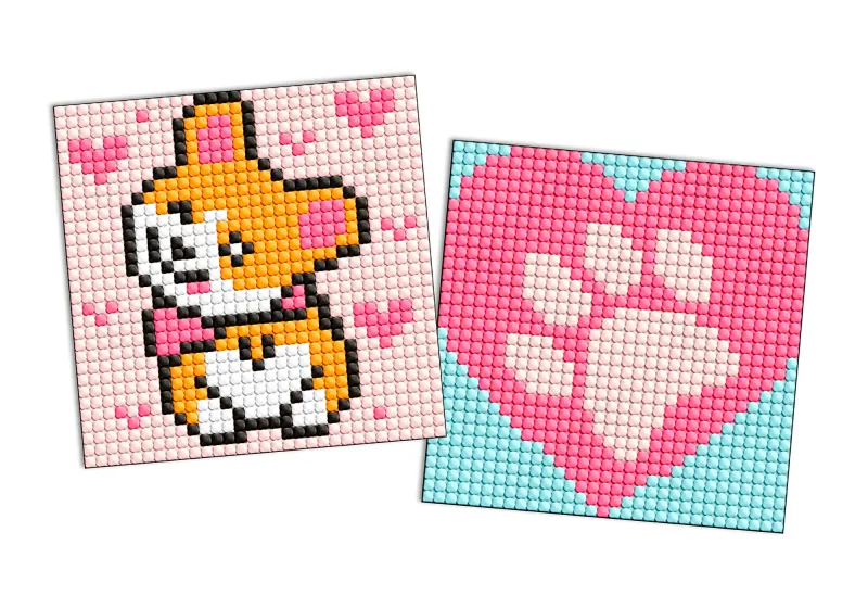 Diamond mosaic on a sticker - Corgi, set of 2 pcs