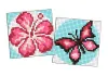Diamond mosaic on a sticker - Pink colour, set of 2 pcs