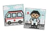Diamond mosaic on a sticker - Professions. Doctor, set of 2 pcs