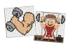 Diamond mosaic on a sticker - Sports. Strongman, set of 2 pcs