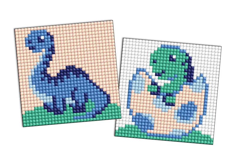 Diamond mosaic on a sticker - Jurassic period. Dinosaur 2, set of 2 pcs