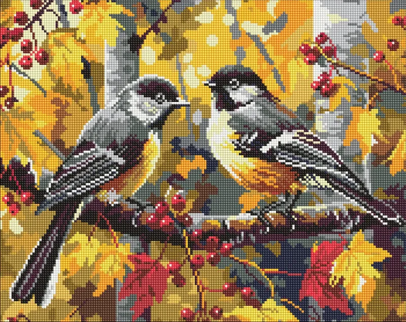Алмазна мозаїка - Пара синичок ©art_selena_ua
