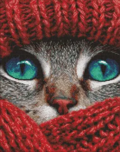 Алмазная мозаика - Укутанный кот ©art_selena_ua