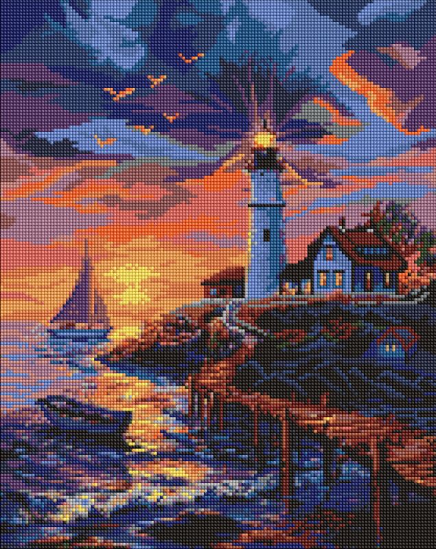 Алмазная мозаика - Маяк у моря ©art_selena_ua