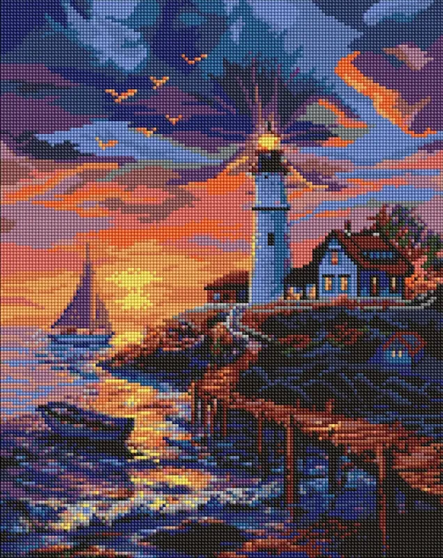 Diamond mosaic - Маяк біля моря ©art_selena_ua