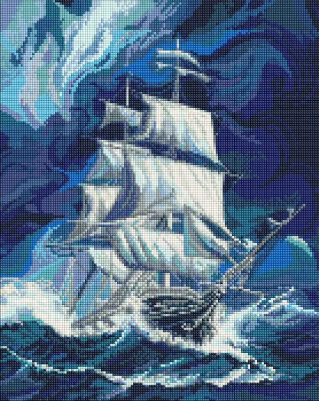 Алмазна мозаїка - Вітрильник у штормі ©art_selena_ua