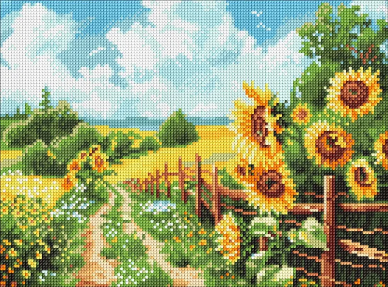 Алмазная мозаика - Тропинка среди подсолнухов ©art_selena_ua