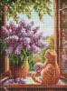 Алмазная мозаика - Котенок и сирень ©art_selena_ua