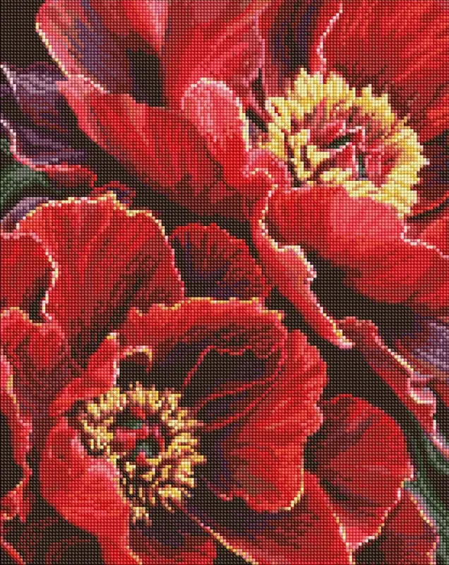 Diamond mosaic - Burning flowers ©art_selena_ua