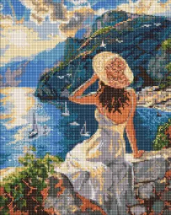 Алмазная мозаика - Девушка на балконе ©art_selena_ua