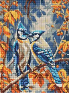 Алмазна мозаїка - Блакитні сойки ©art_selena_ua
