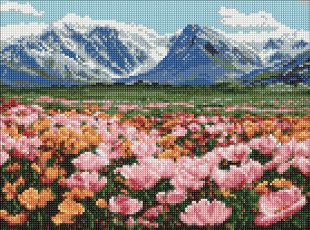 Алмазна мозаїка - Гірське поле квітів ©art_selena_ua