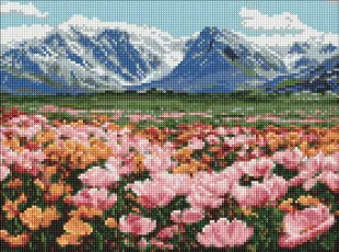 Алмазна мозаїка - Гірське поле квітів ©art_selena_ua