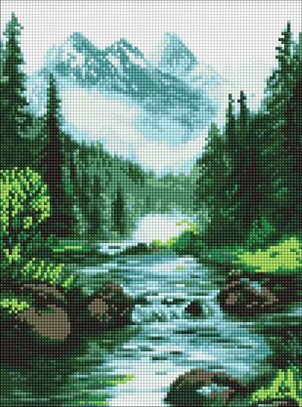 Алмазна мозаїка без підрамника - Таємниче джерело ©art_selena_ua