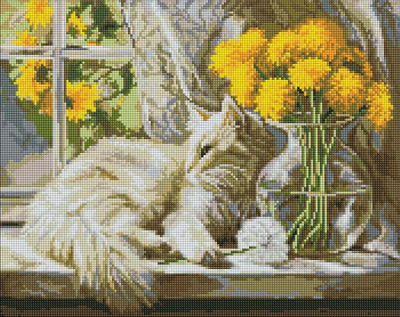 Алмазная мозаика - Мурлыкающее солнце ©art_selena_ua