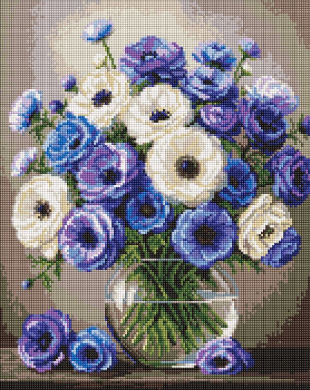 Алмазна мозаїка - Букет блакитних квітів ©art_selena_ua