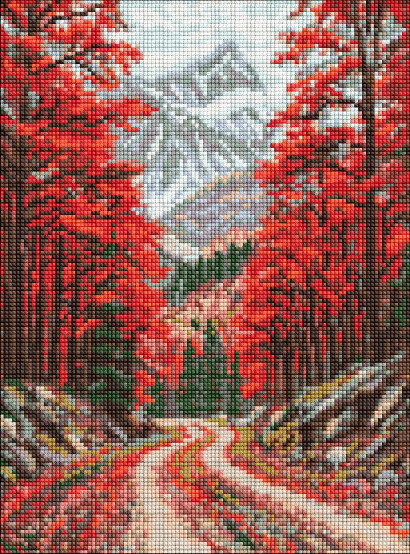Алмазна мозаїка - Дорога крізь червоний ліс ©art_selena_ua