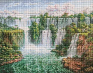 Алмазна мозаїка - Мальовничий водоспад ©Сергій Лобач