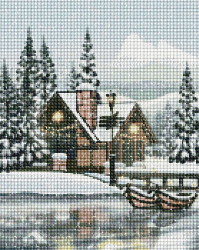 Алмазная мозаика - Снежная тишина ©akvamarinel_art