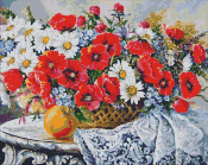 Алмазна мозаїка - Натюрморт з маками ©Олександр Закусілов