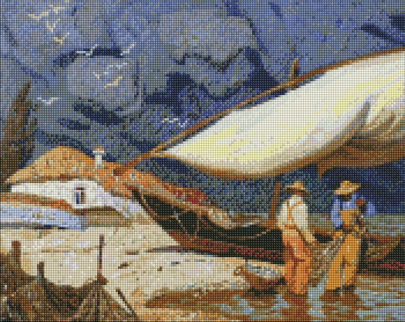 Алмазная мозаика - Рыбаки ©tolstukhin artem
