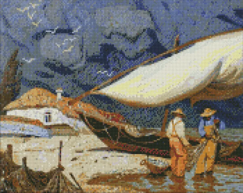 Алмазная мозаика - Рыбаки ©tolstukhin artem
