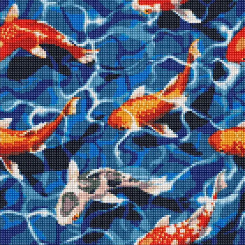 Diamond mosaic - Japanese carp