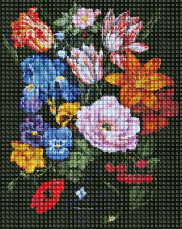 Алмазна мозаїка - Букет із вишнями ©kovtun_olga_art