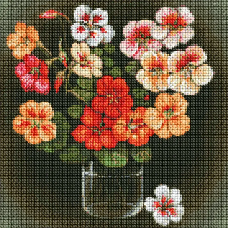 Алмазна мозаїка - Настурції ©kovtun_olga_art