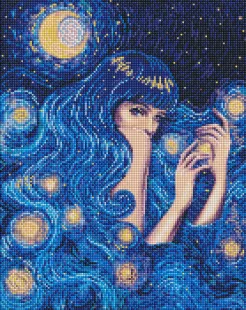 Diamond mosaic - Star beauty with hologram rhinestones (AB) ©pollypop92