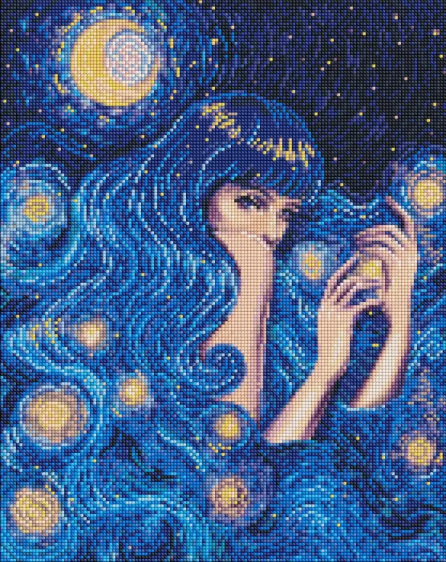 Алмазна мозаїка - Зіркова красуня з голограмними стразами (АВ) ©pollypop92