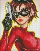 Diamond mosaic - Agent girl with hologram rhinestones (AB) ©nila_art_art