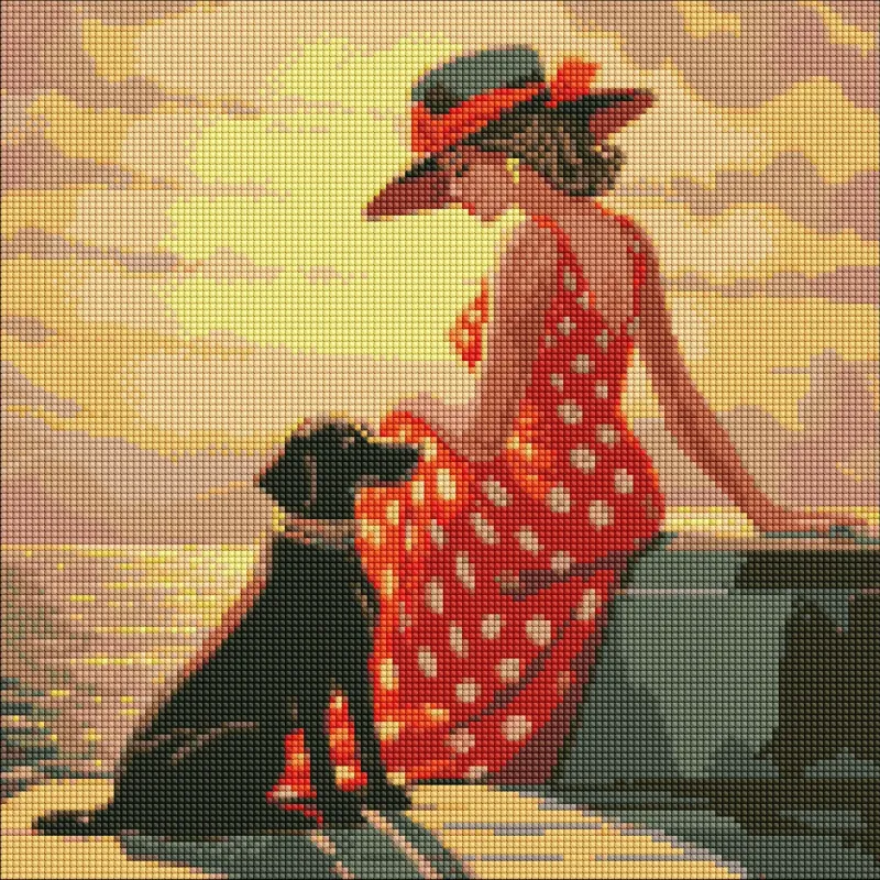 Алмазна мозаїка - Ранкова прогулянка з голограмними стразами (AB) ©art_selena_ua