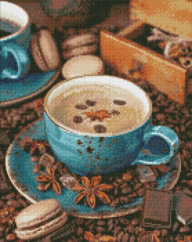 Алмазная мозаика без подрамника - Натюрморт с кофе