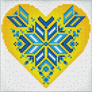 Алмазная мозаика без подрамника - Украина в сердце с голограммными стразами (AB) ©Mariia Davydova
