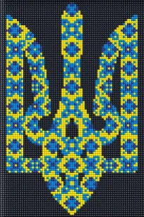 Алмазна мозаїка без підрамника - Символ України з голограмними стразами (AB) ©Mariia Davydova