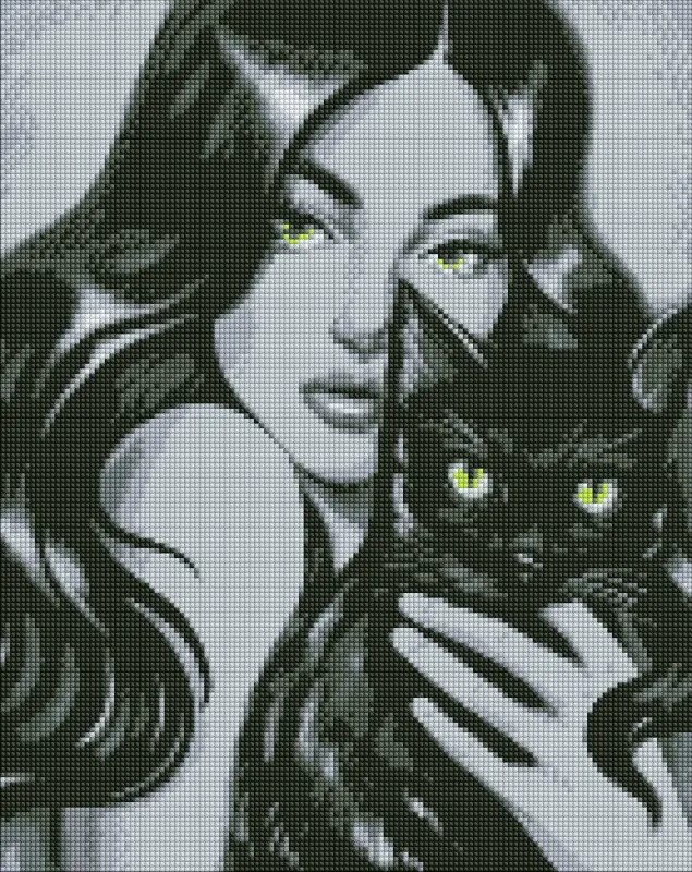 Алмазна мозаїка - Чорний пухнастик ©pollypop92